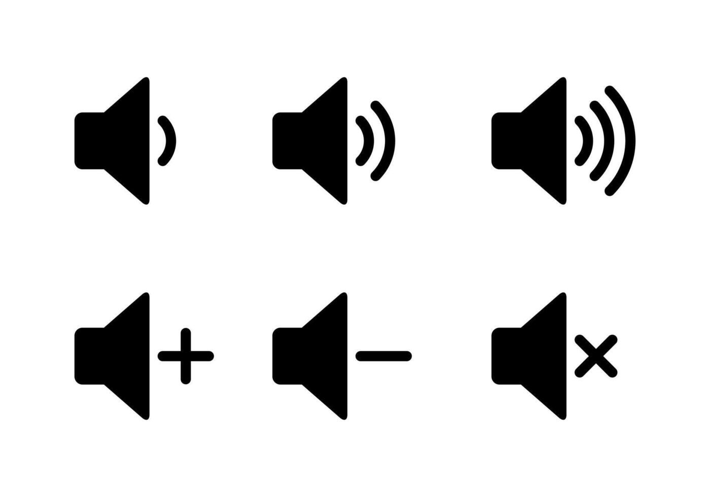 Speaker volume icon set collection. Sound level sign symbol vector