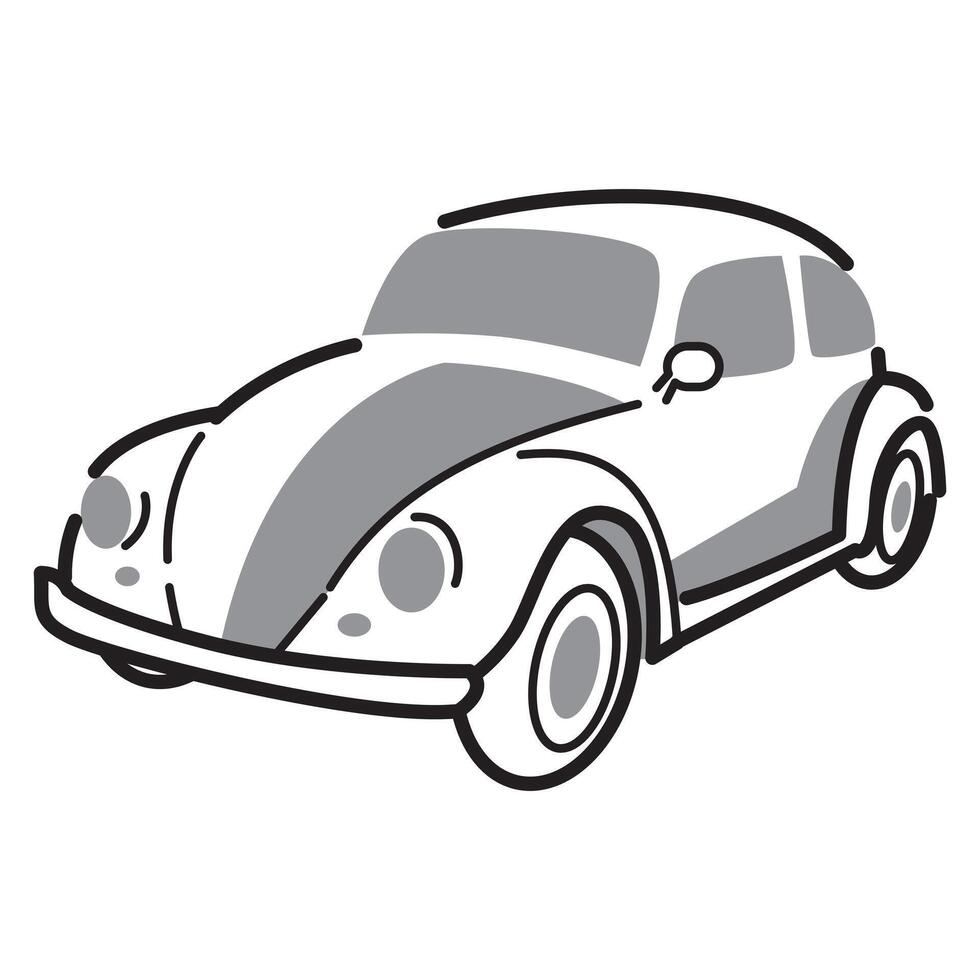 simple illustration of a beetle car vector