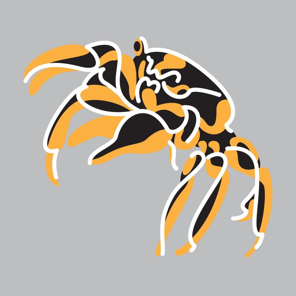 illustration of an abstract crab vector
