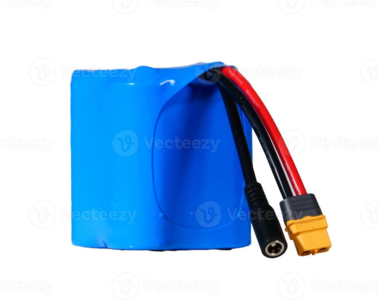 High Capacity Blue Lithium-Ion Battery Pack with Red and Black Wires and XT60 Connector photo