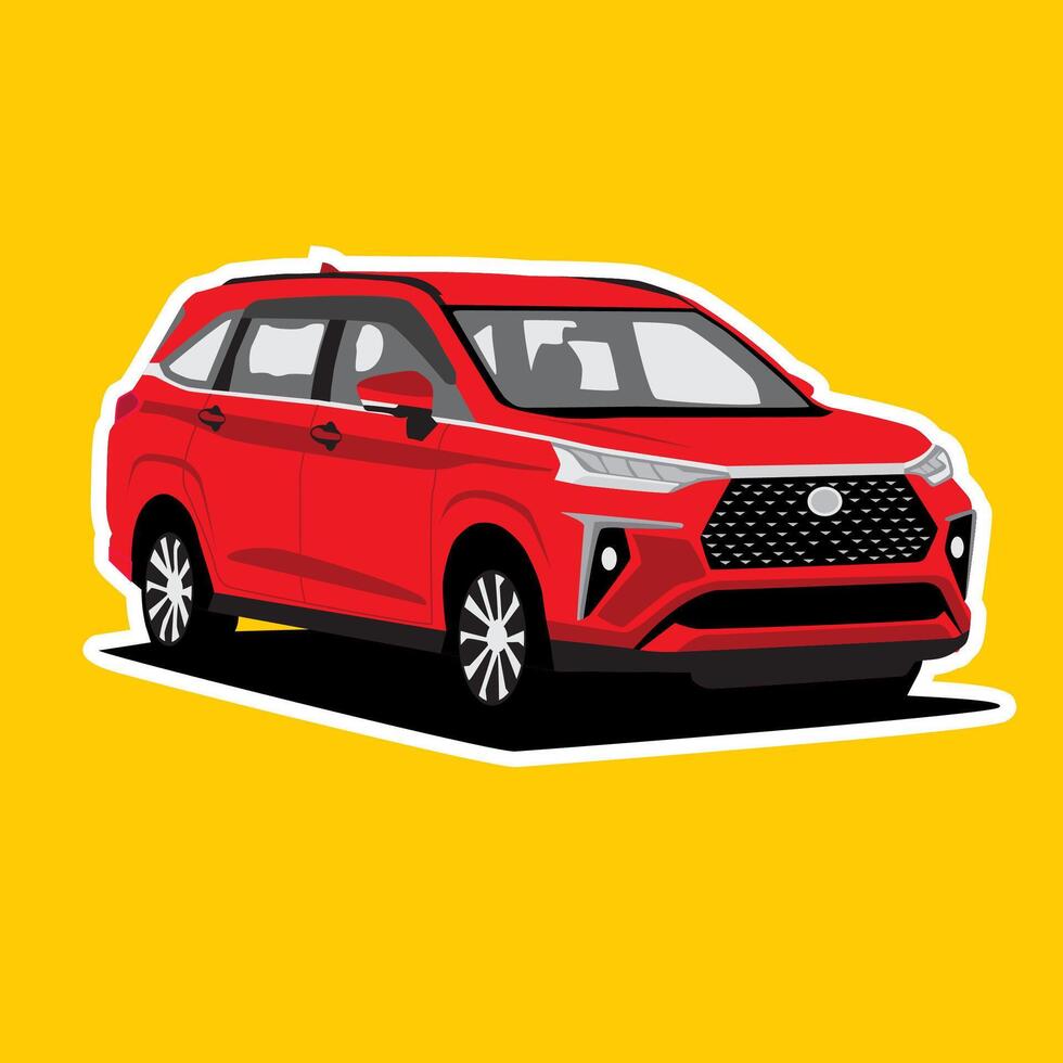 premium cartoon illustration of a multi purpose vehicle vector