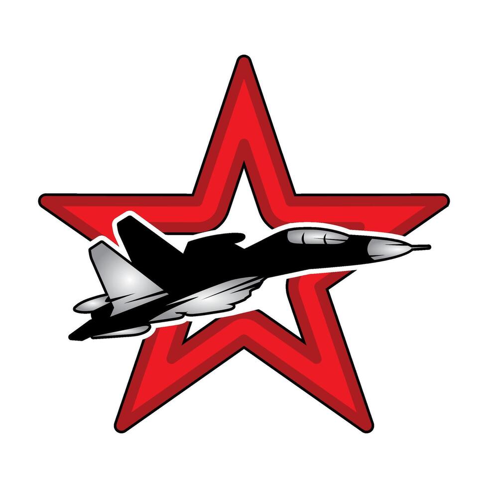 fighter jet mascot logo illustration vector
