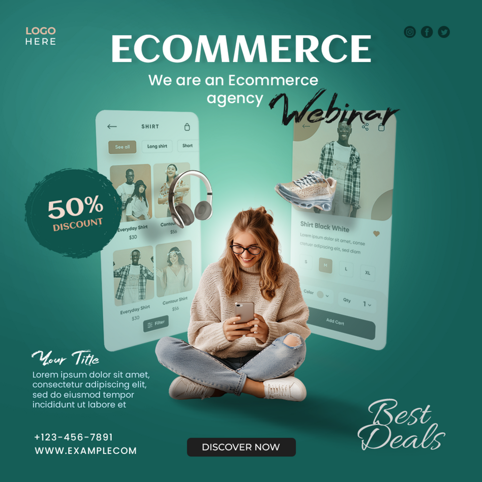 Ecommerce Webinar Social Media Post psd