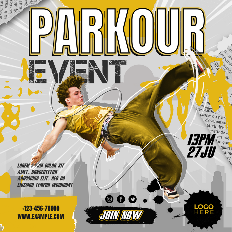 Dynamic Parkour Event Poster Design Template psd