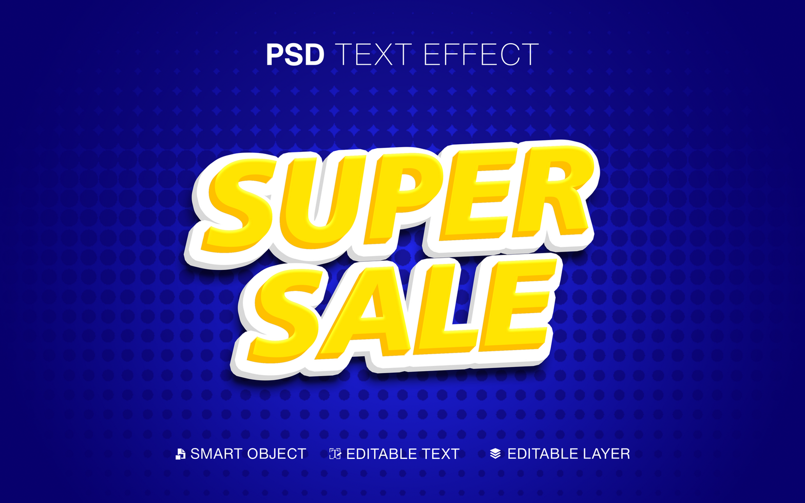 Super Sale 3D Editable Text Effect psd