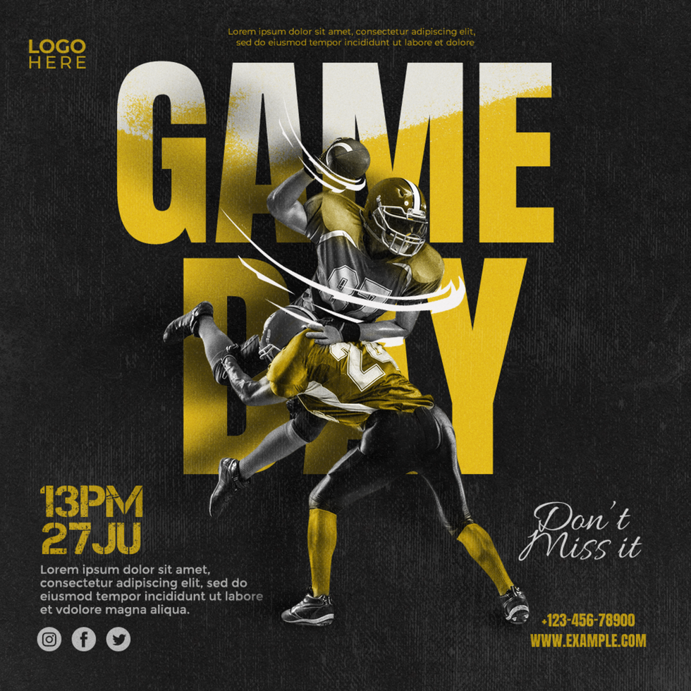 Dynamic American Fottball Game day Template psd