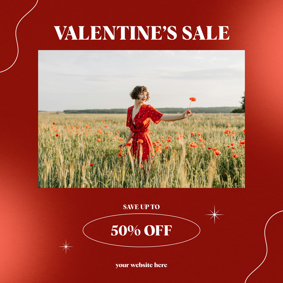 Valentine Day Sale Fashion Social Media Post Template psd