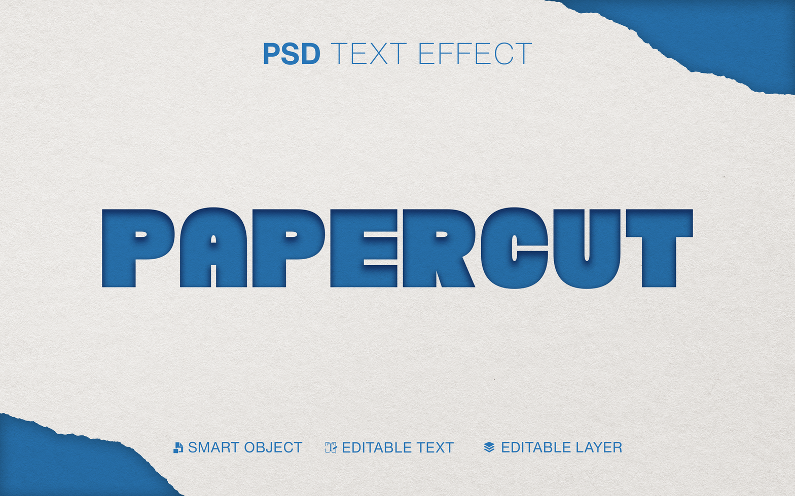 Editable Text Effect Paper Style psd