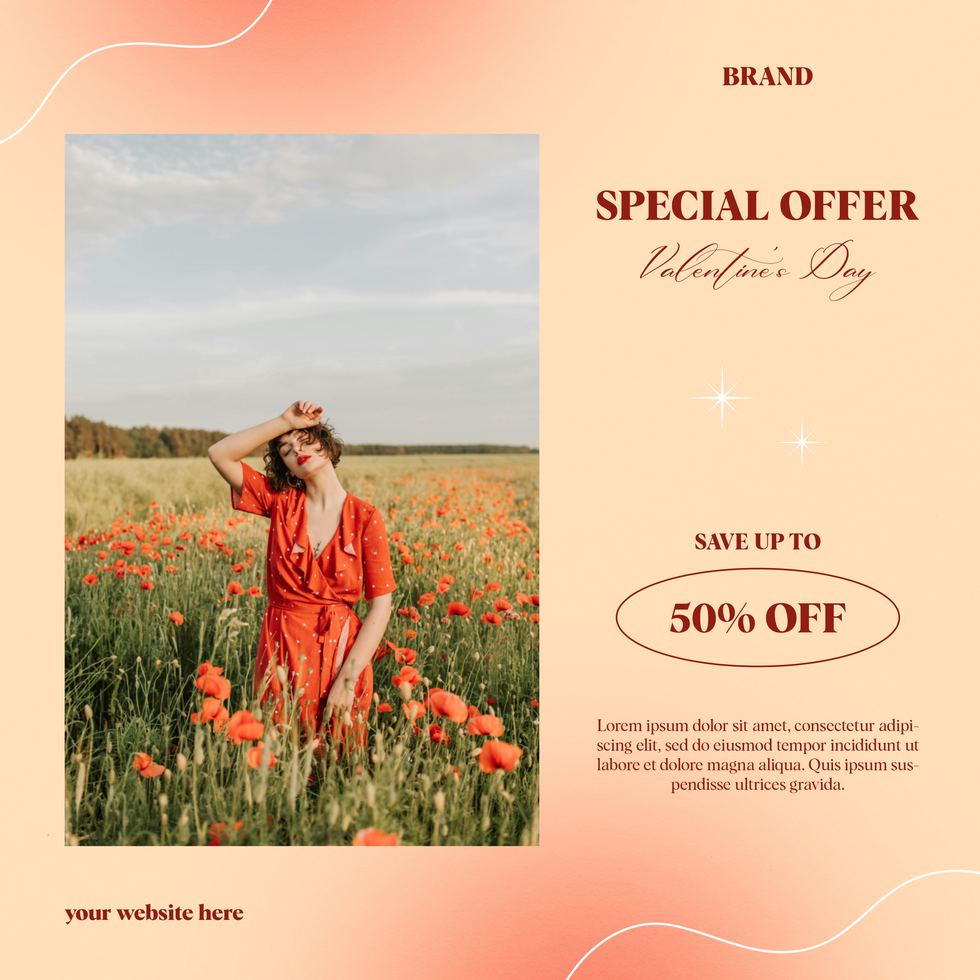 Valentine Day Sale Fashion Social Media Post Template psd