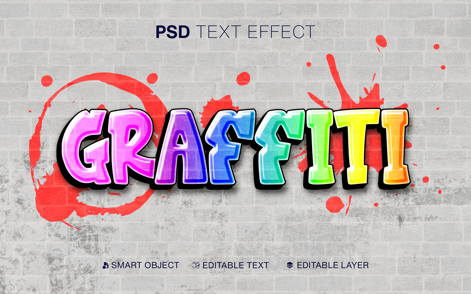 Graffiti Text Effect Editable psd