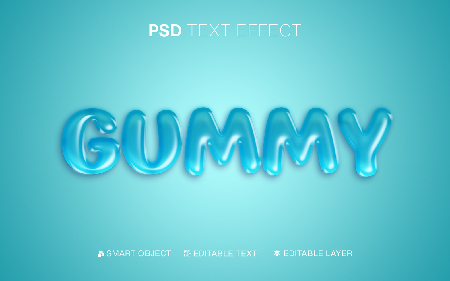Gummy Editable Text Effect psd