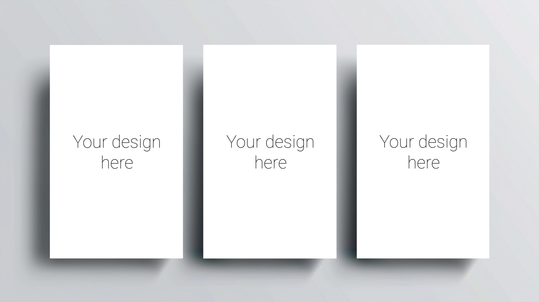 Mockup of three business cards, brochures or banners on gray background. psd