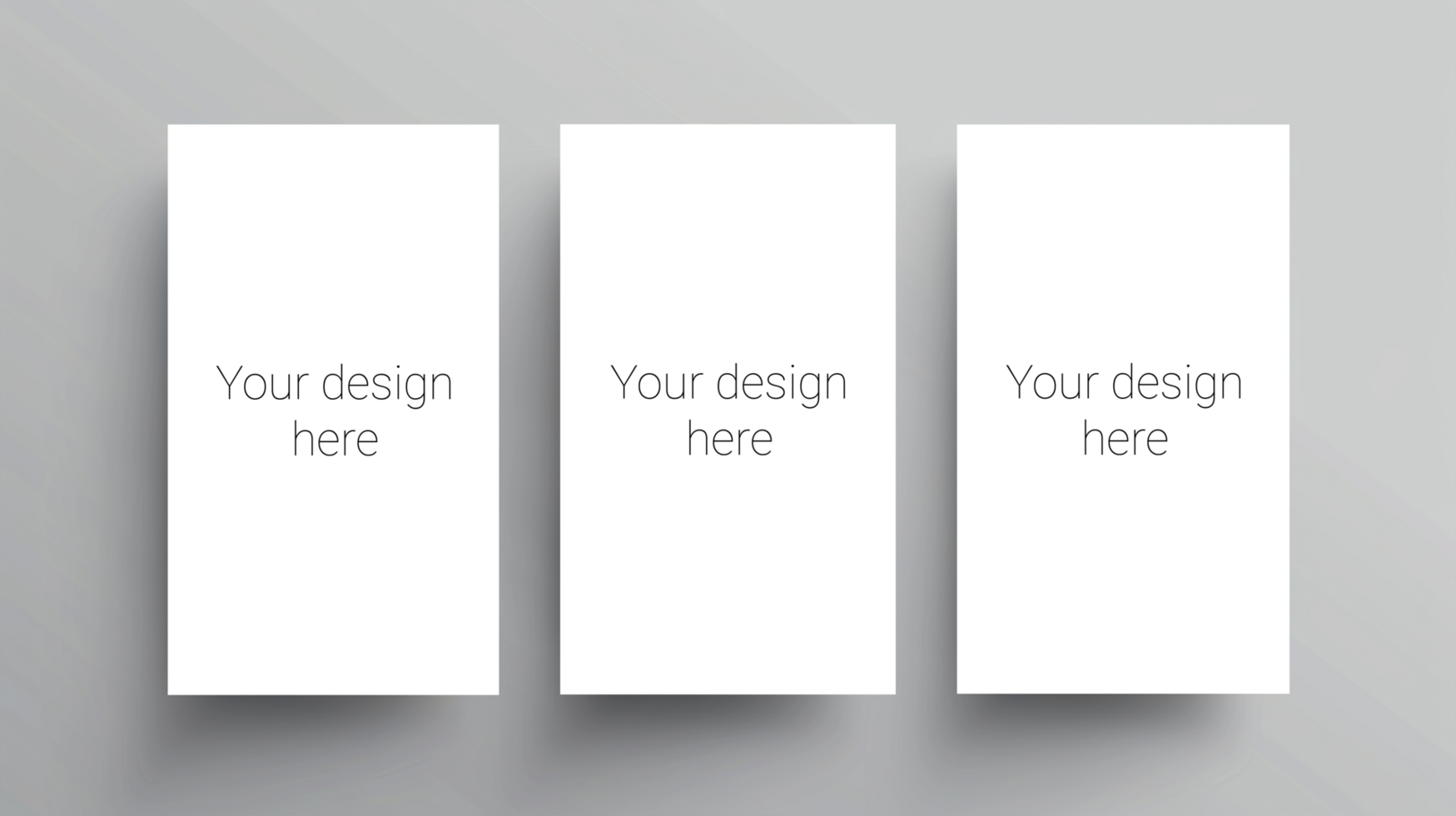 Mockup of three business cards, brochures or banners on gray background. psd