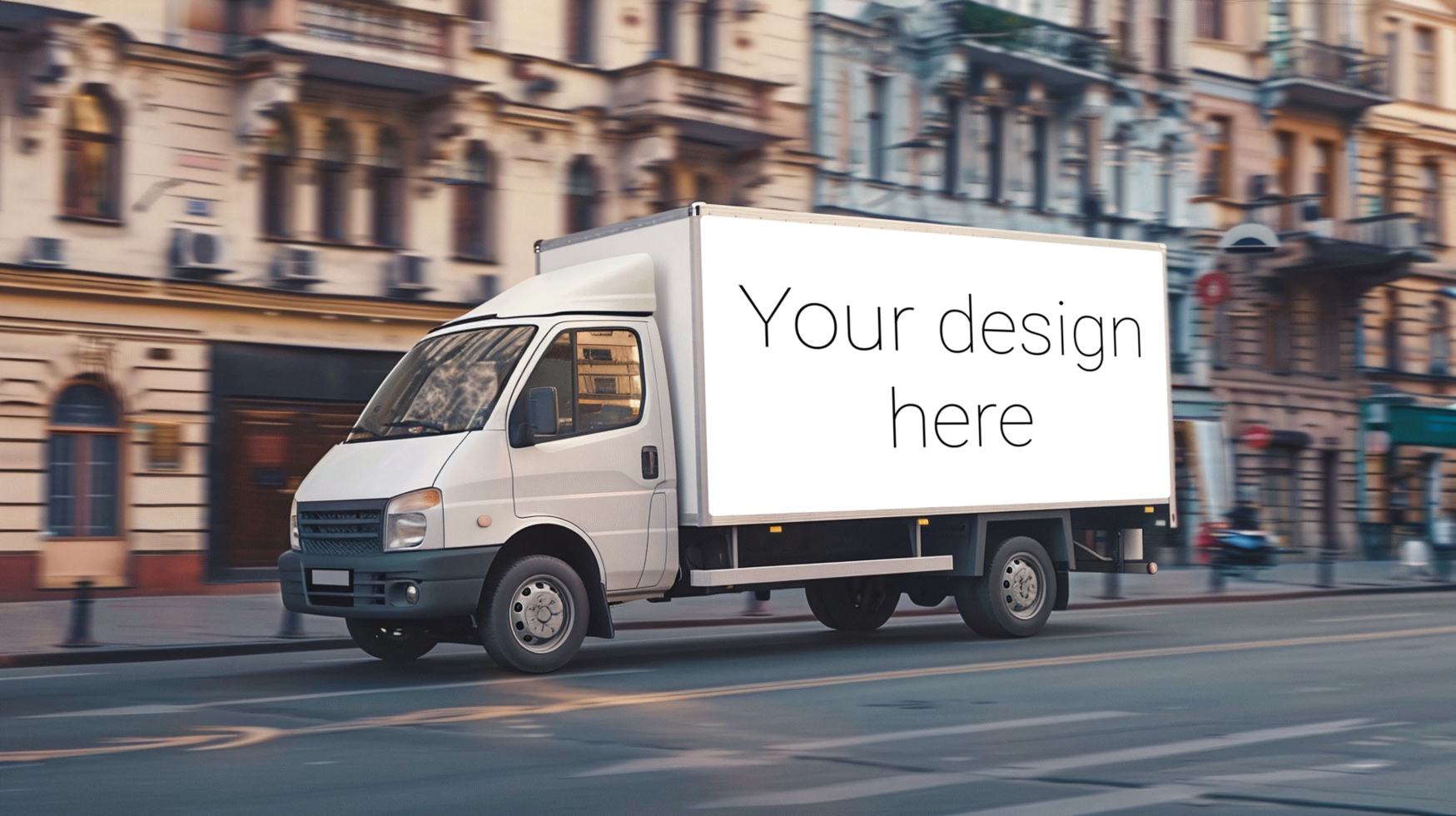 Advertisement banner mockup on truck. Transport branding psd