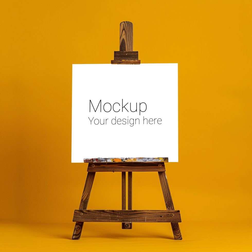 Easel Canvas Mockup on Yellow Background psd