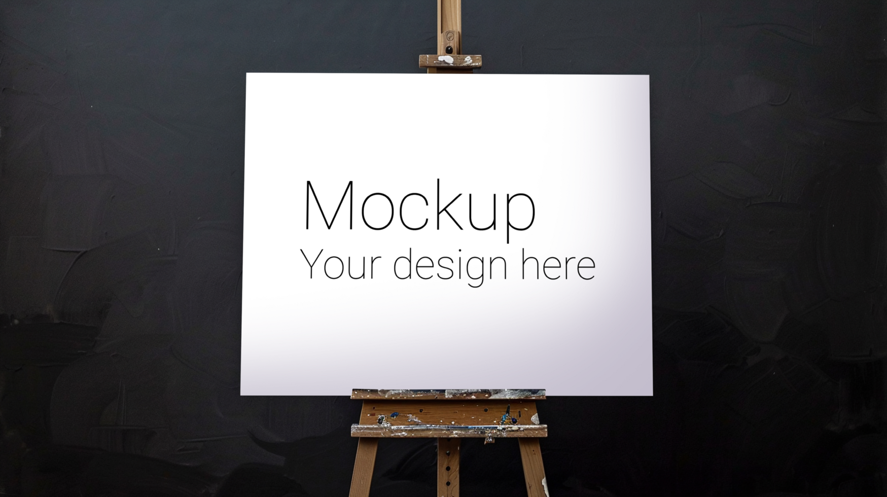 Easel Canvas Mockup on Black Background psd
