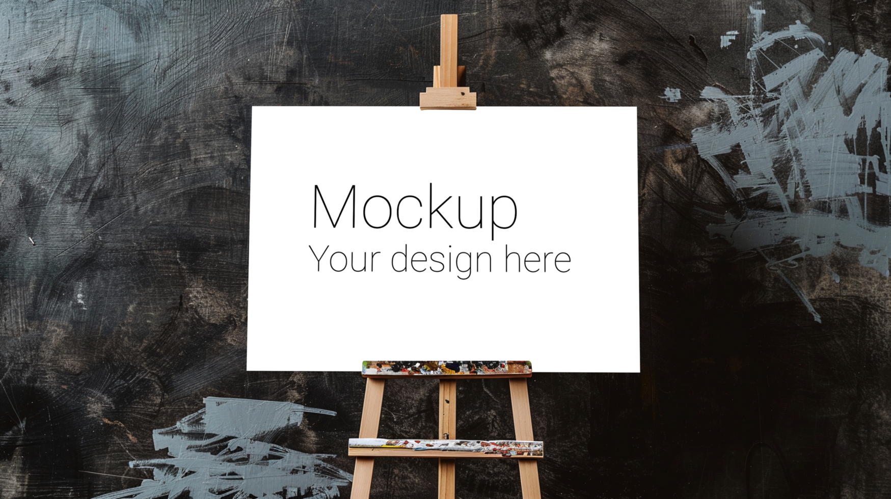 Easel Canvas Mockup on Black Background psd