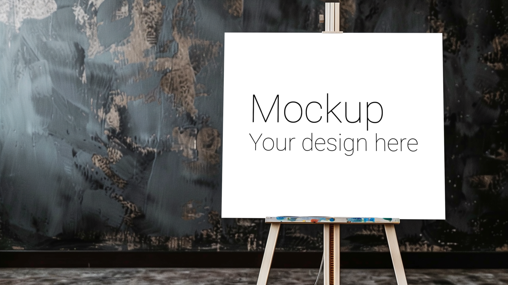 Easel Canvas Mockup on Black Background psd