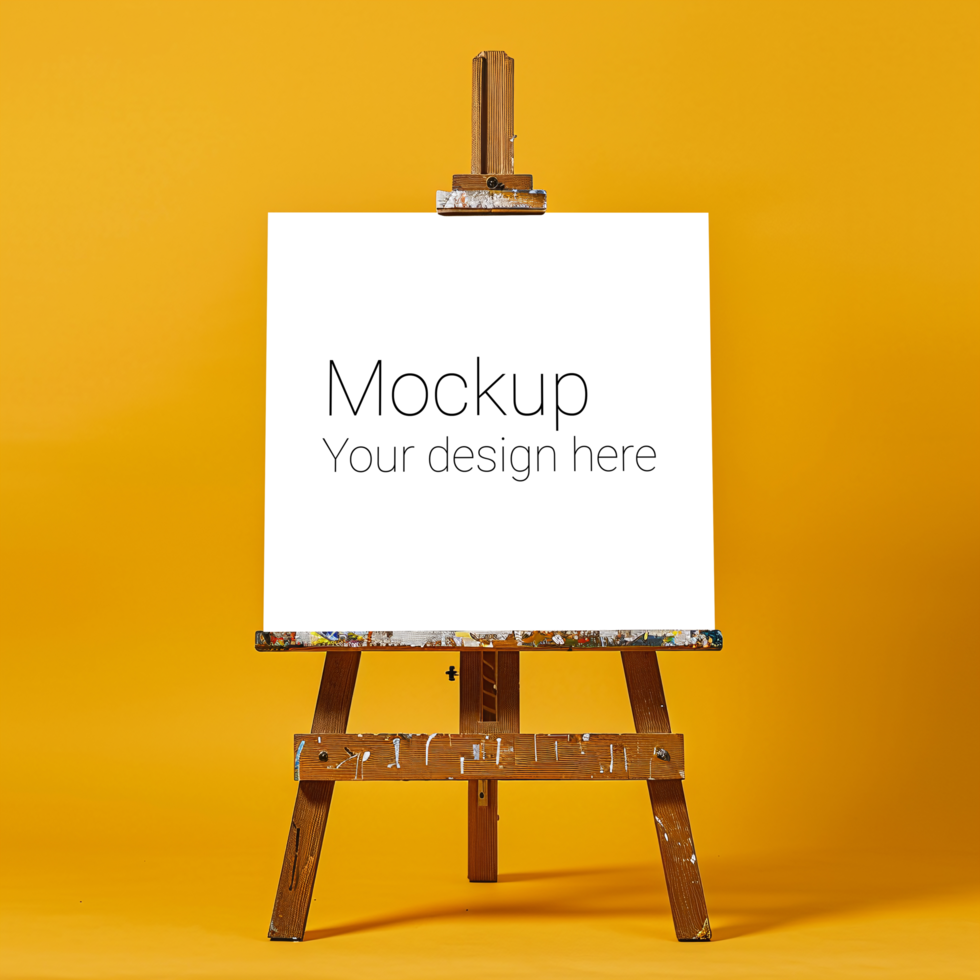 Easel Canvas Mockup on Yellow Background psd
