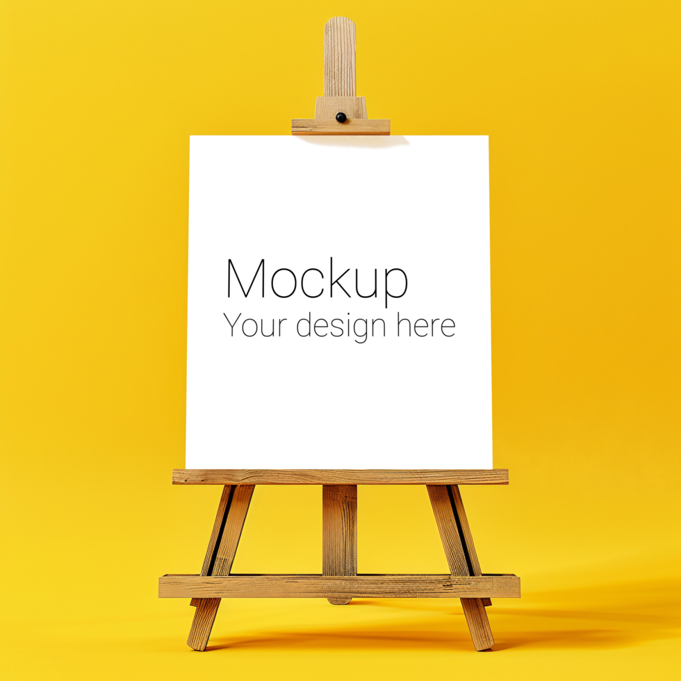 Easel Canvas Mockup on Yellow Background psd