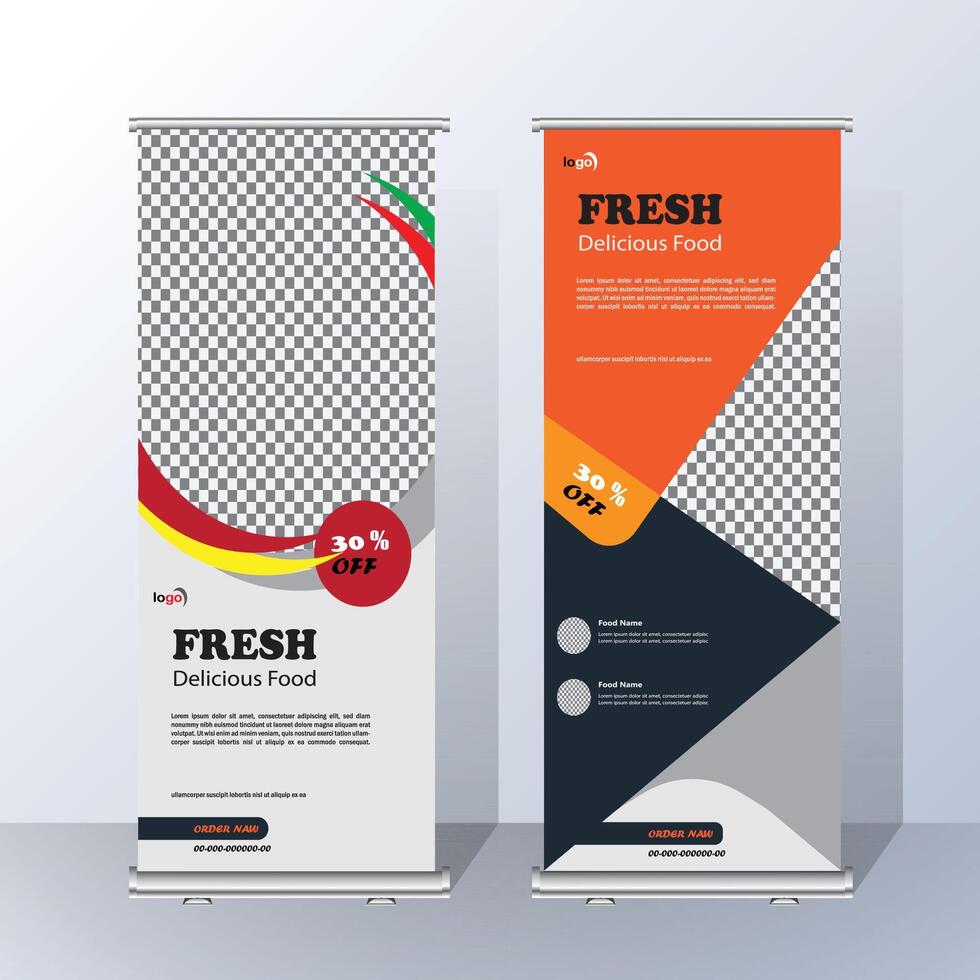 Food Stand Banner Delicious Eats, Fresh Treats Savor Every Bite vector