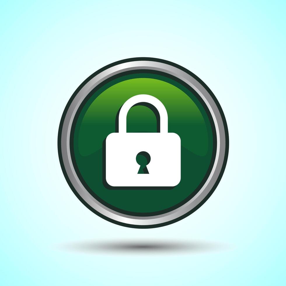 Lock Icon Button Design Illustration. Security Symbol vector