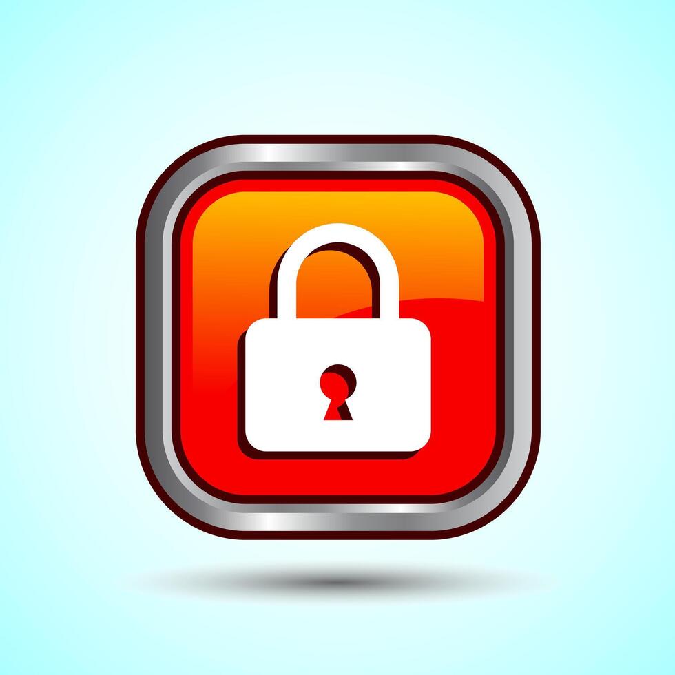 Lock Icon Button Design Illustration. Security Symbol vector