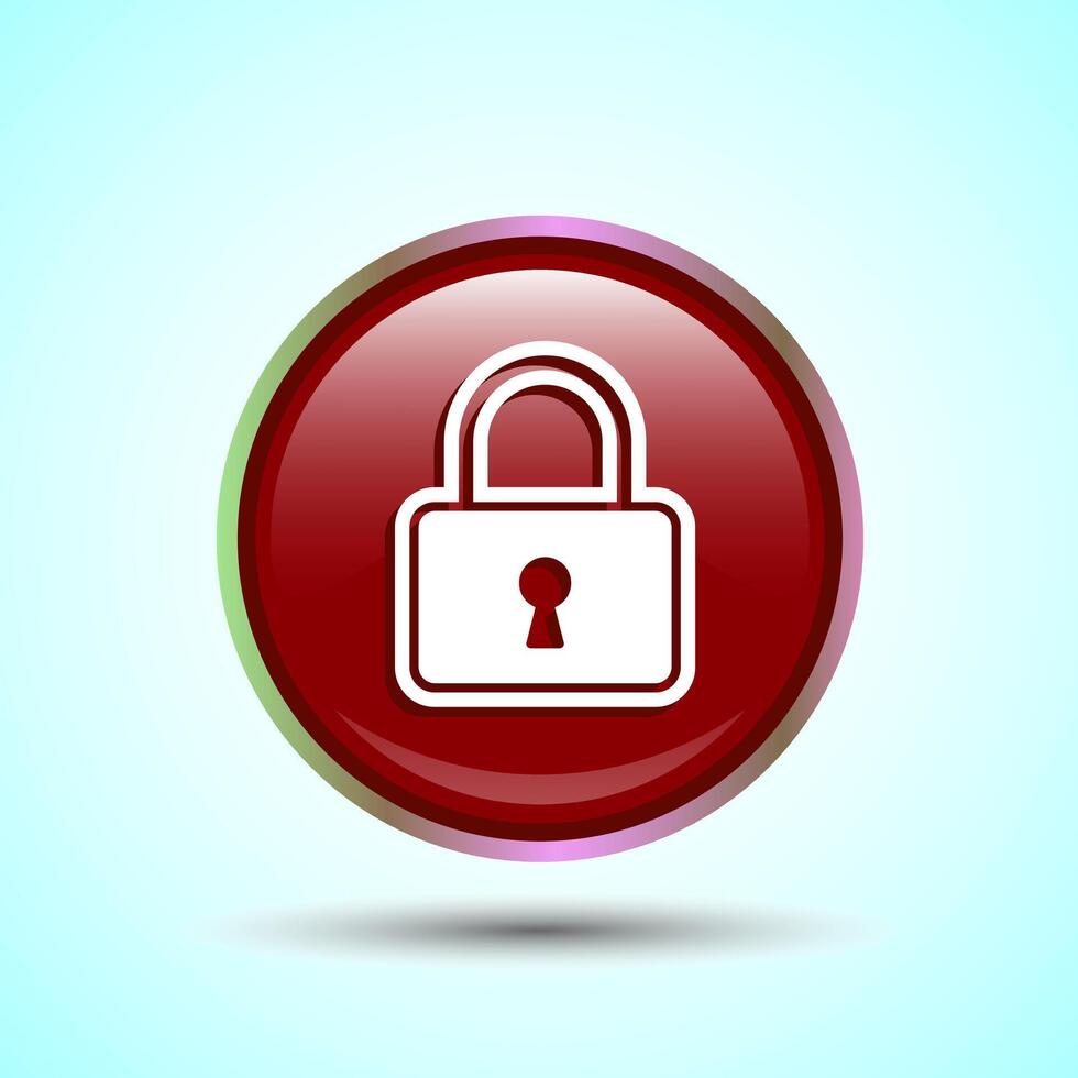 Lock Icon Button Design Illustration. Security Symbol vector