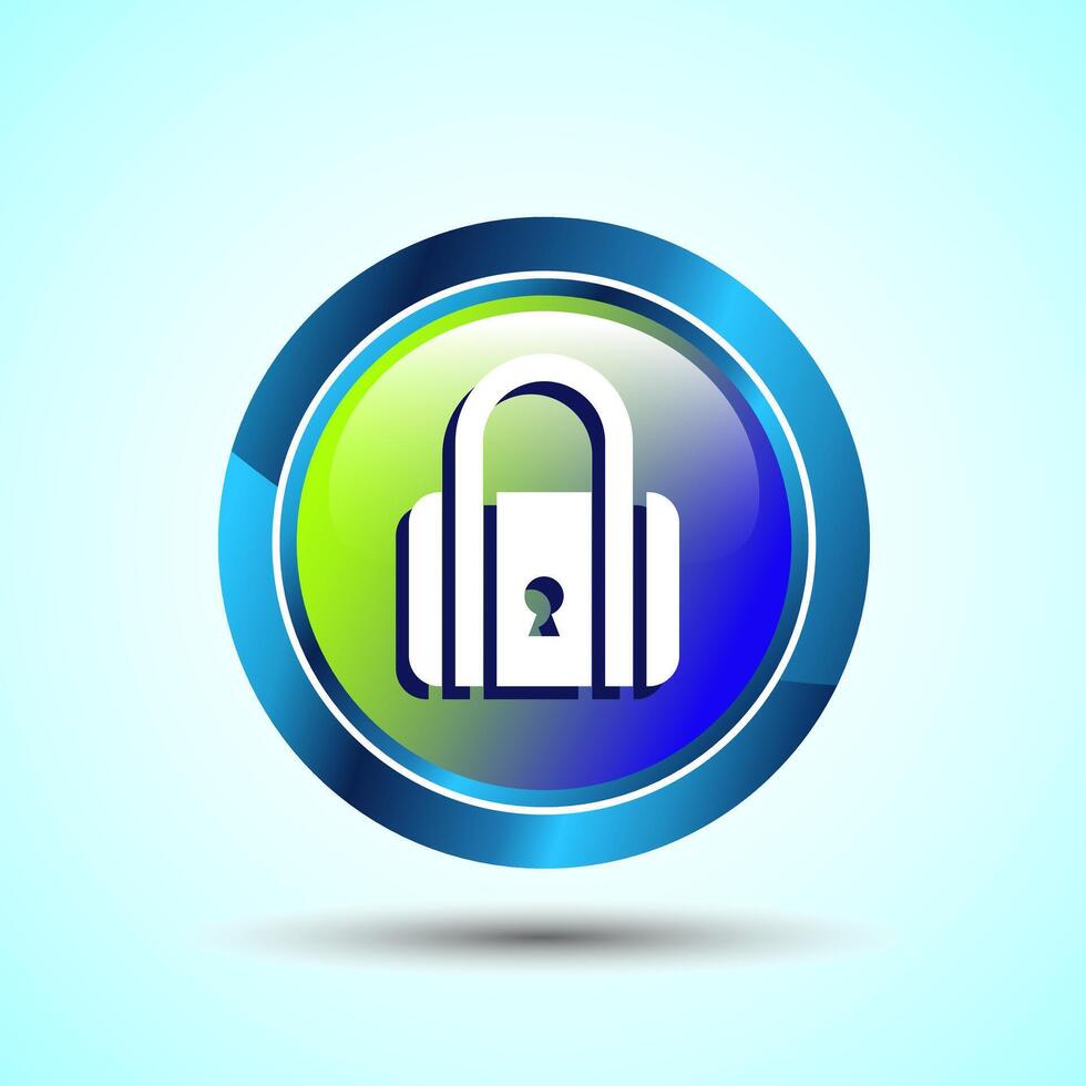 Lock Icon Button Design Illustration. Security Symbol vector