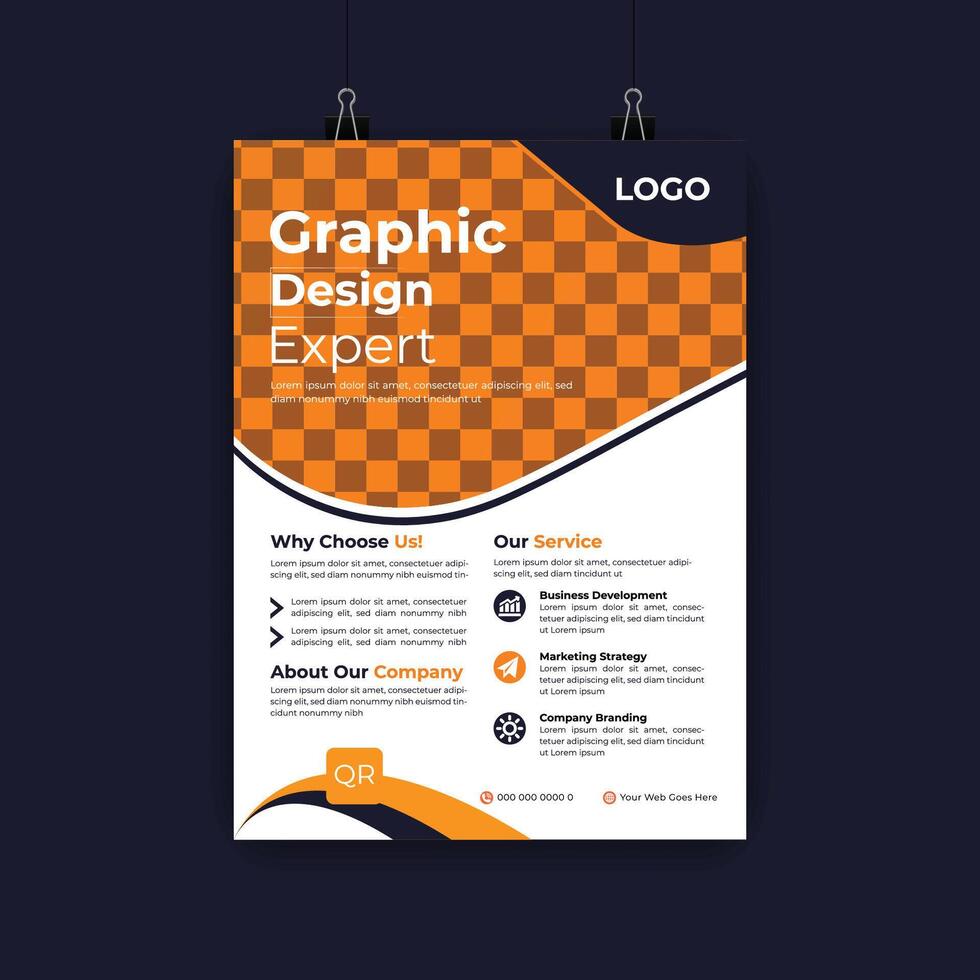 Corporate business cover and back page a4 flyer design template for print vector