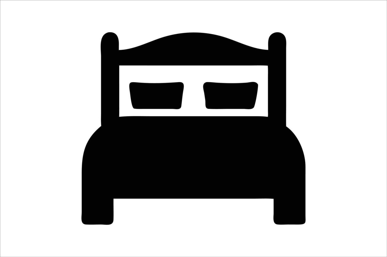 a silhouette of bed vector
