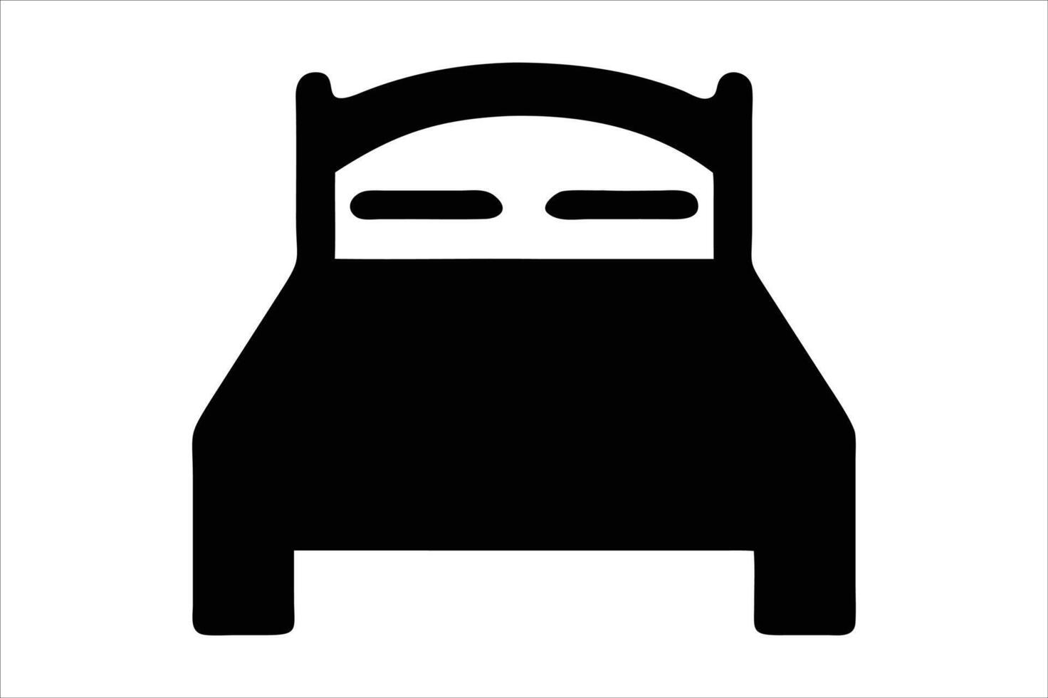 a silhouette of bed vector