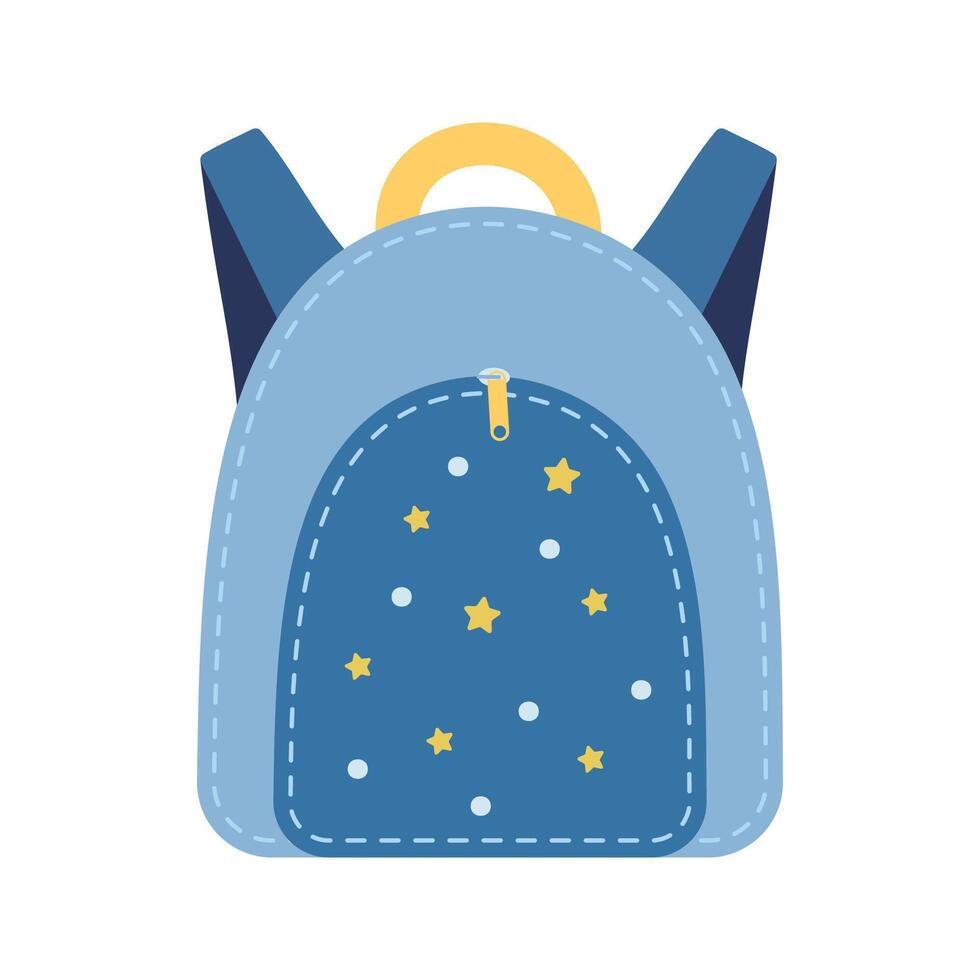 Back to school. School backpack icon. Flat design illustration. vector