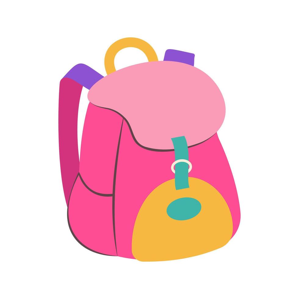 Back to school. School bag icon backpack flat design template. vector