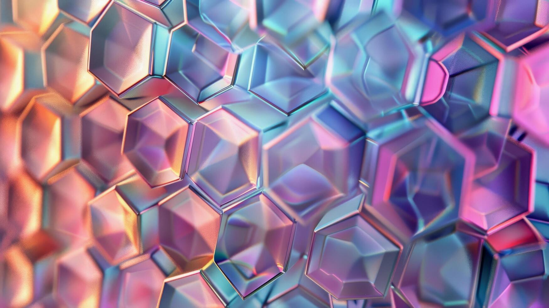 Abstract Hexagon Pattern in Pastel Colors photo