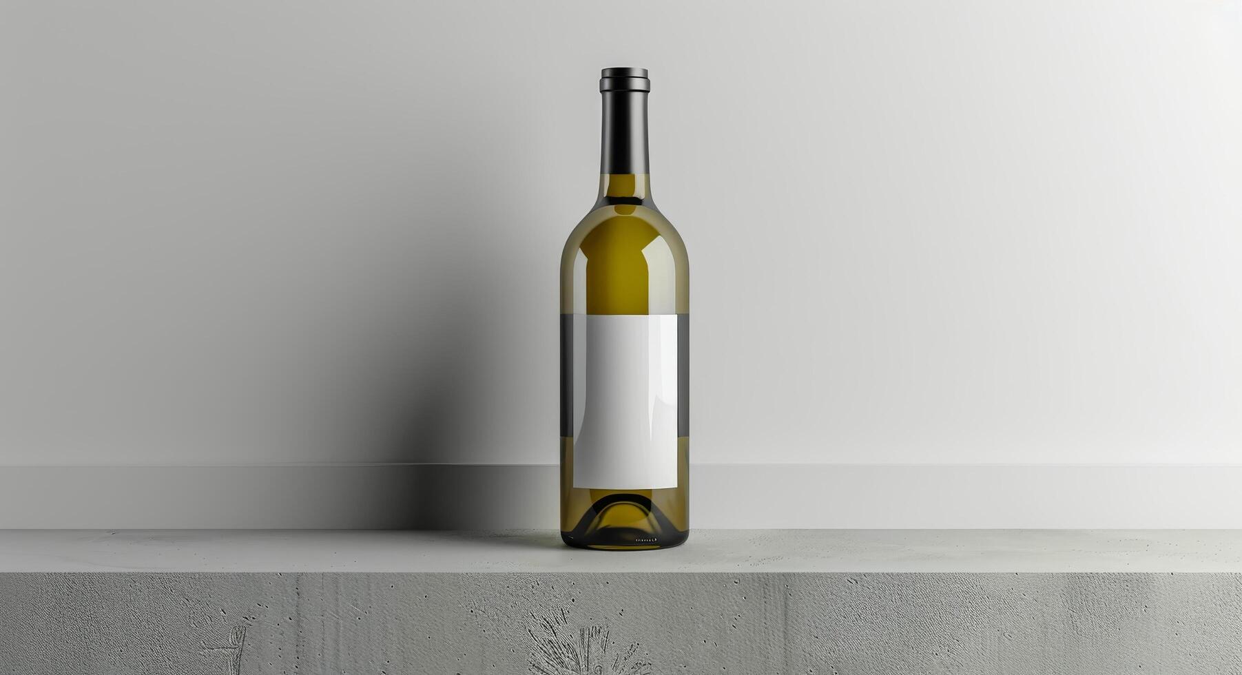Wine Bottle Mockup On White Background photo