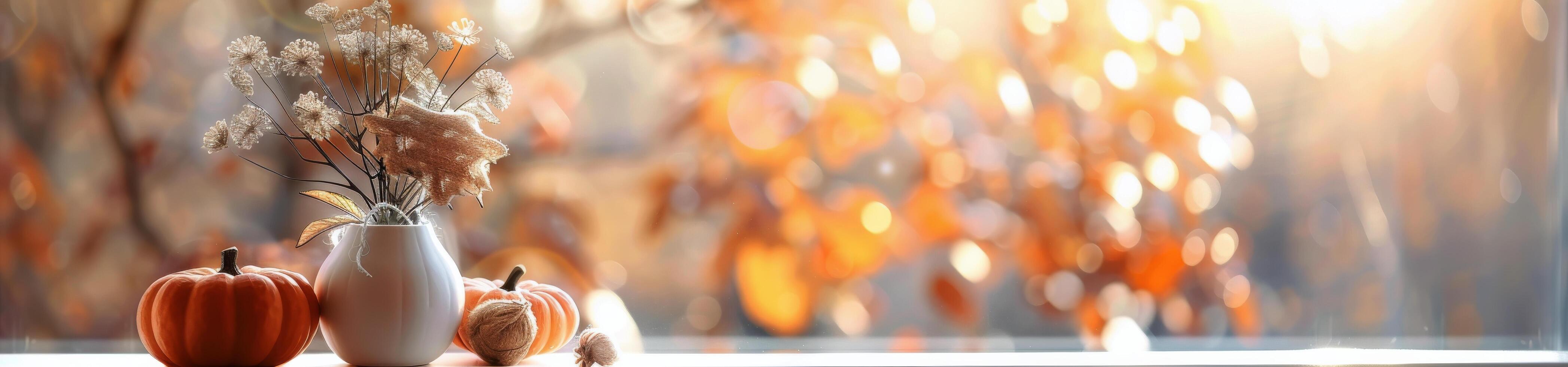 White Pumpkins On Windowsill photo