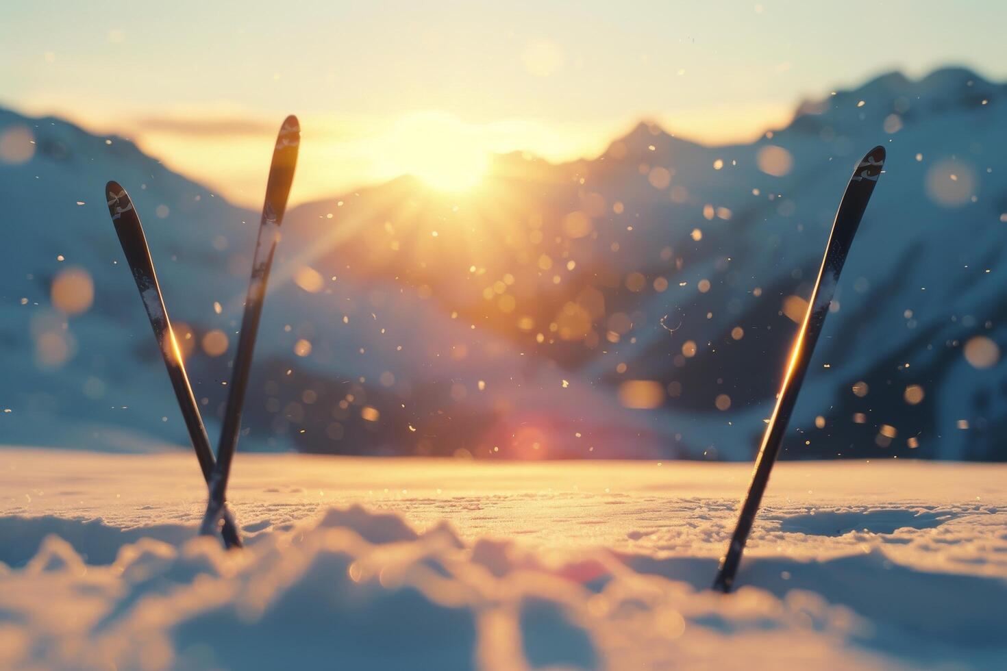Ski Trip Sunset Mountain View photo