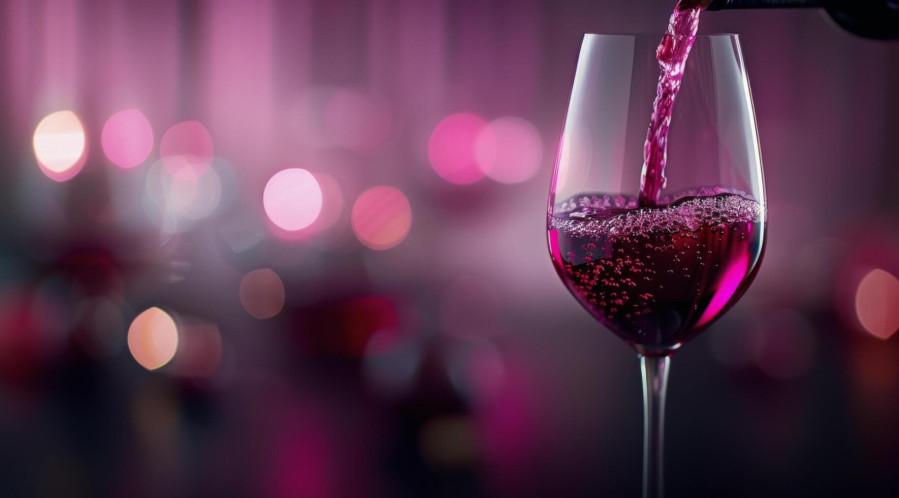 Pink Wine Pouring Into Glass photo