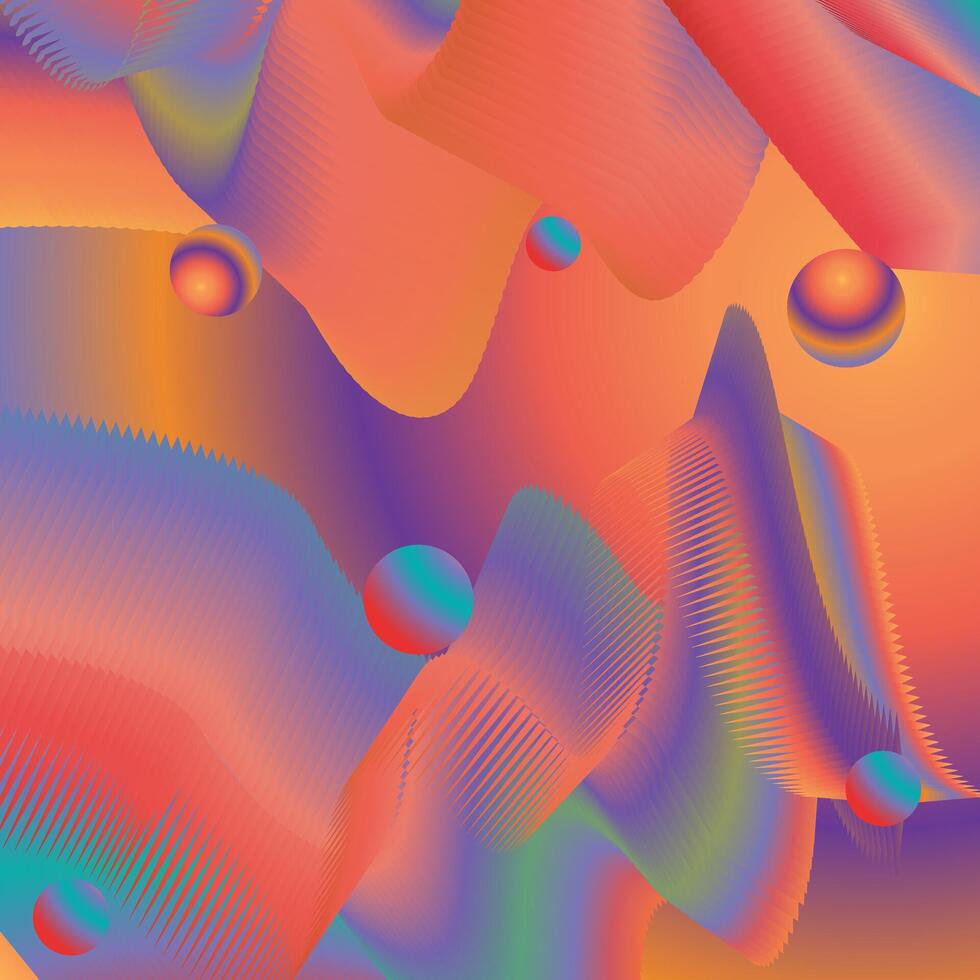 Abstract colorful motion 3d fluid wave background vector