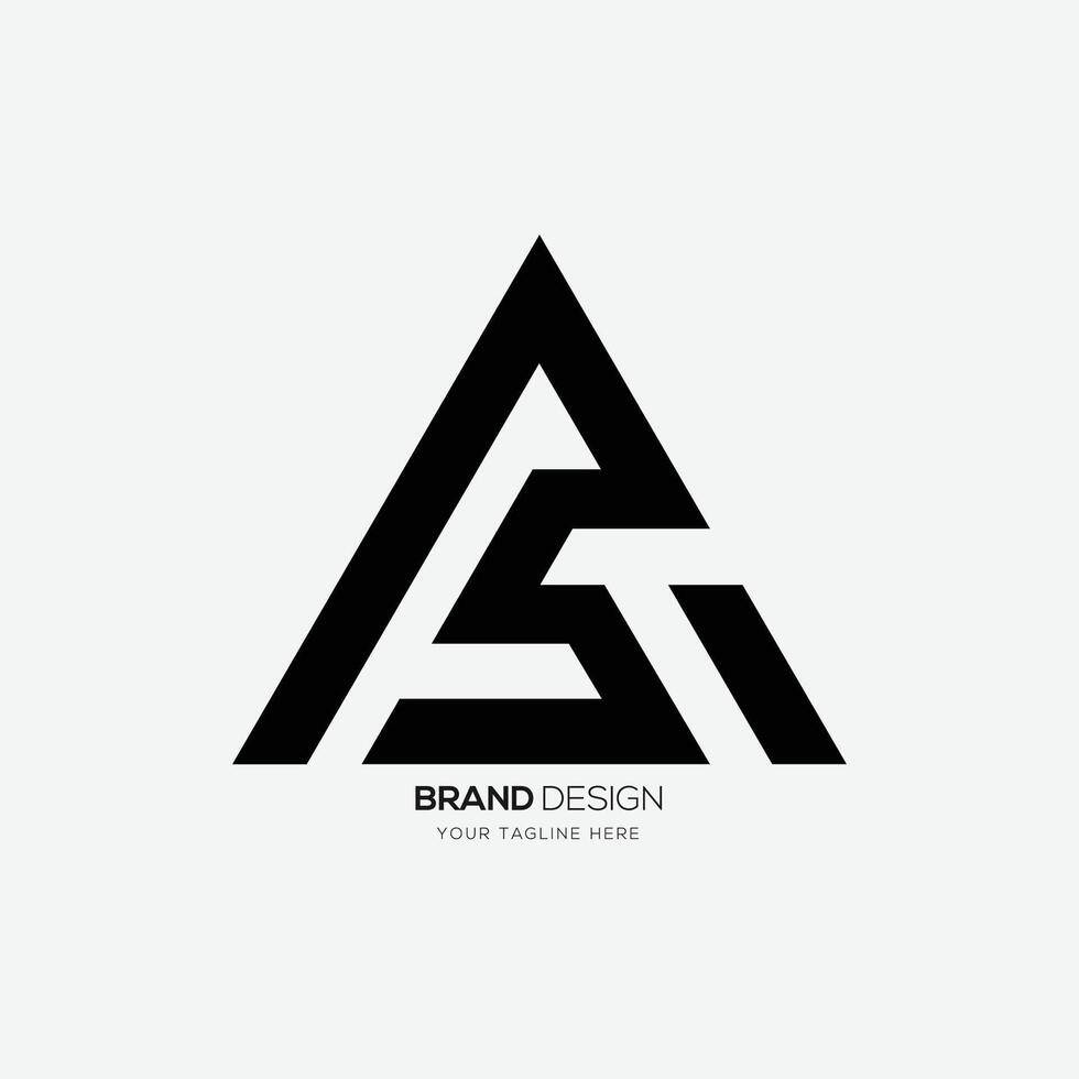 Letter As or Fs triangle shape negative monogram logo vector
