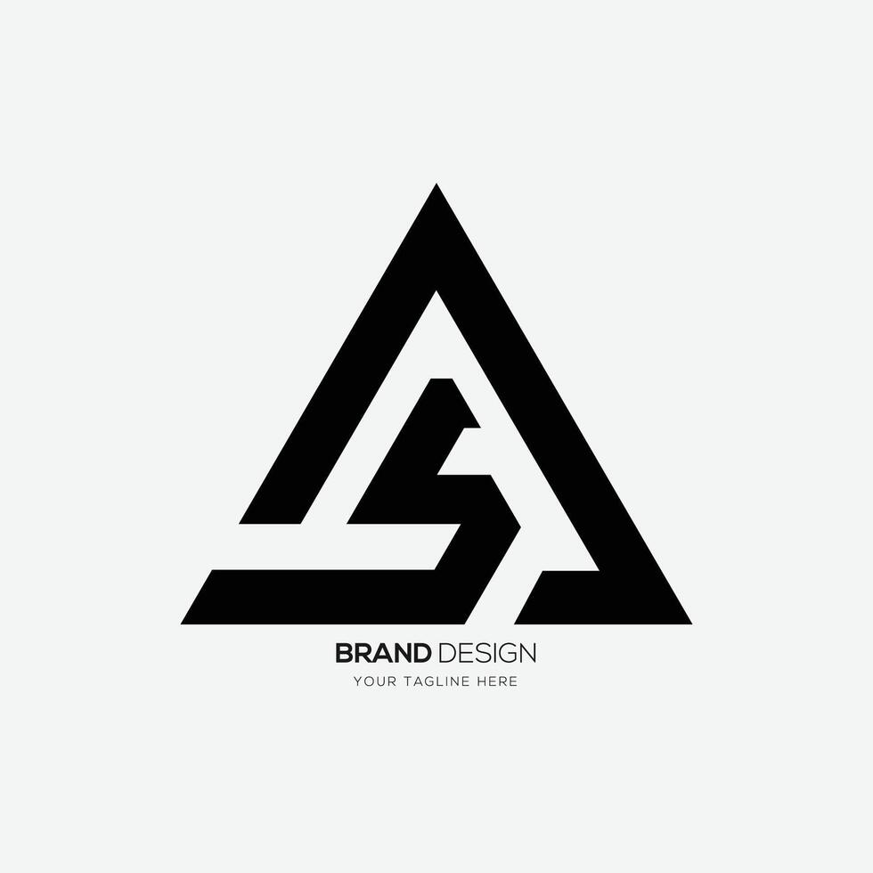 Letter Sa or As modern triangle shape new logo idea vector