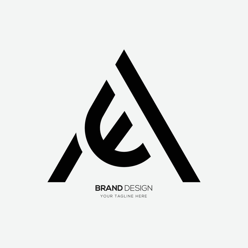 Letter Ea triangle shape modern typography logo vector