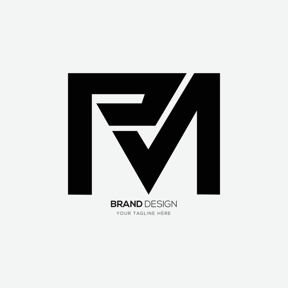 Letter Pm initial shapes alphabet modern logo vector
