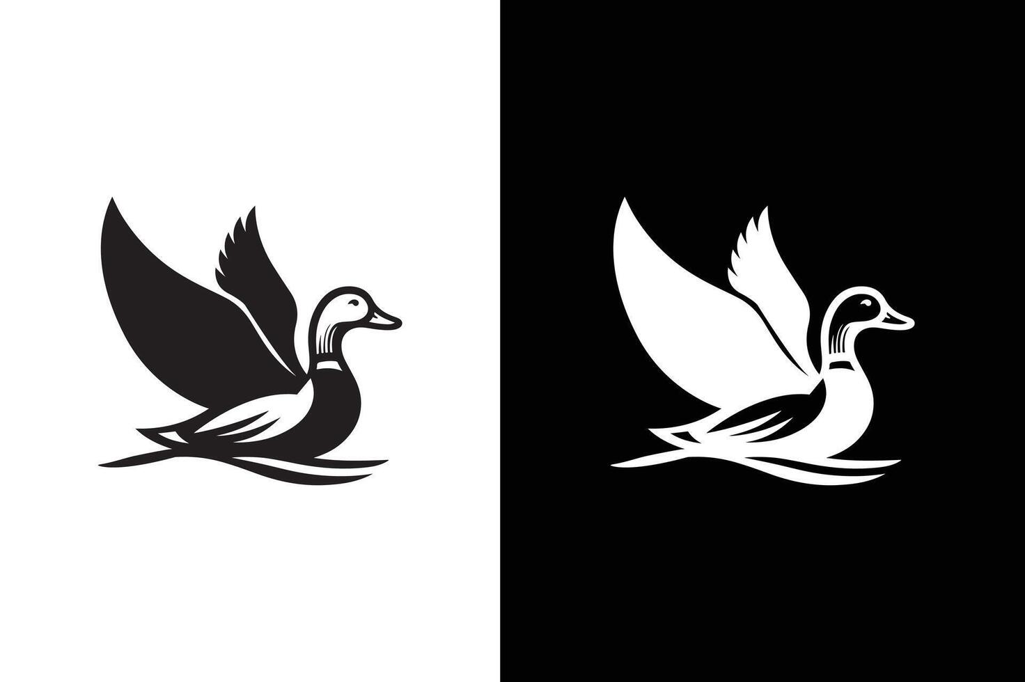 Black Duck icon illustration. simple duck icon design template . vector