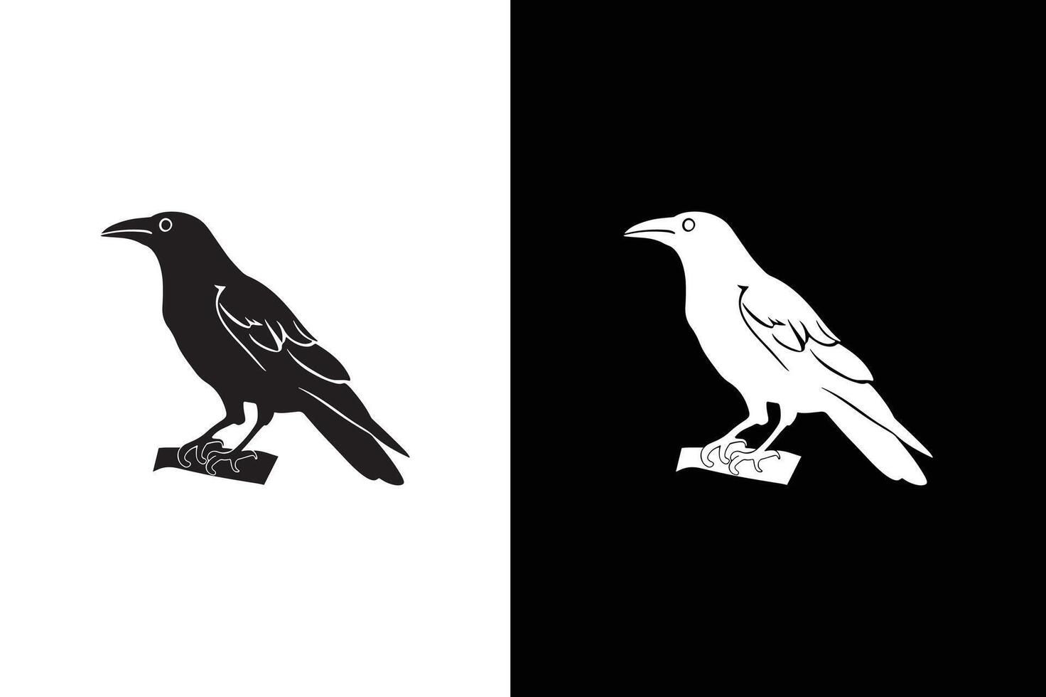 Crow icon silhouette. of crow design isolated on black white background. vector