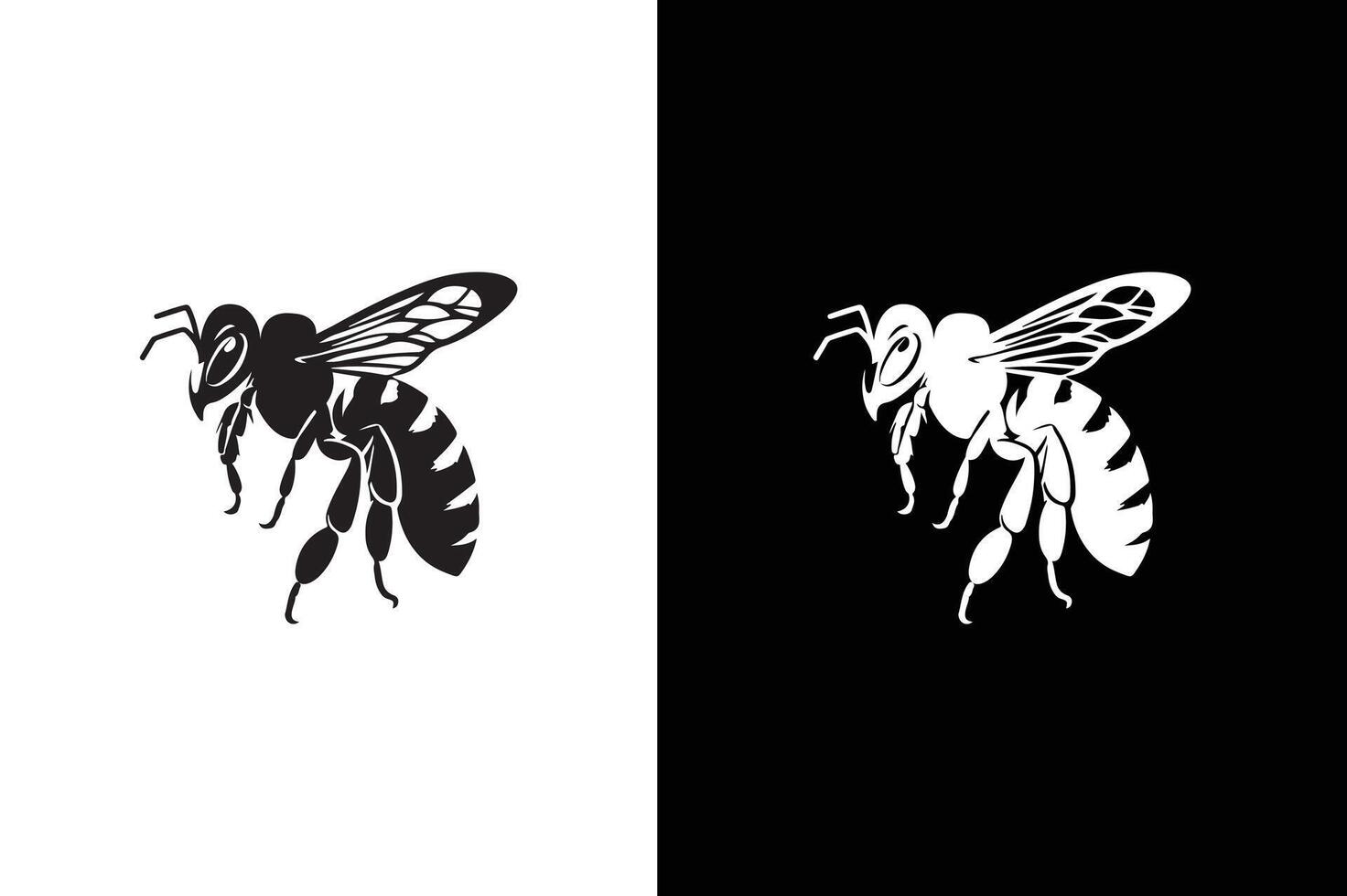 Bee icon silhouette illustration. The icon can be used for websites, print templates, presentation templates, illustrations. Bee icon black white background. vector
