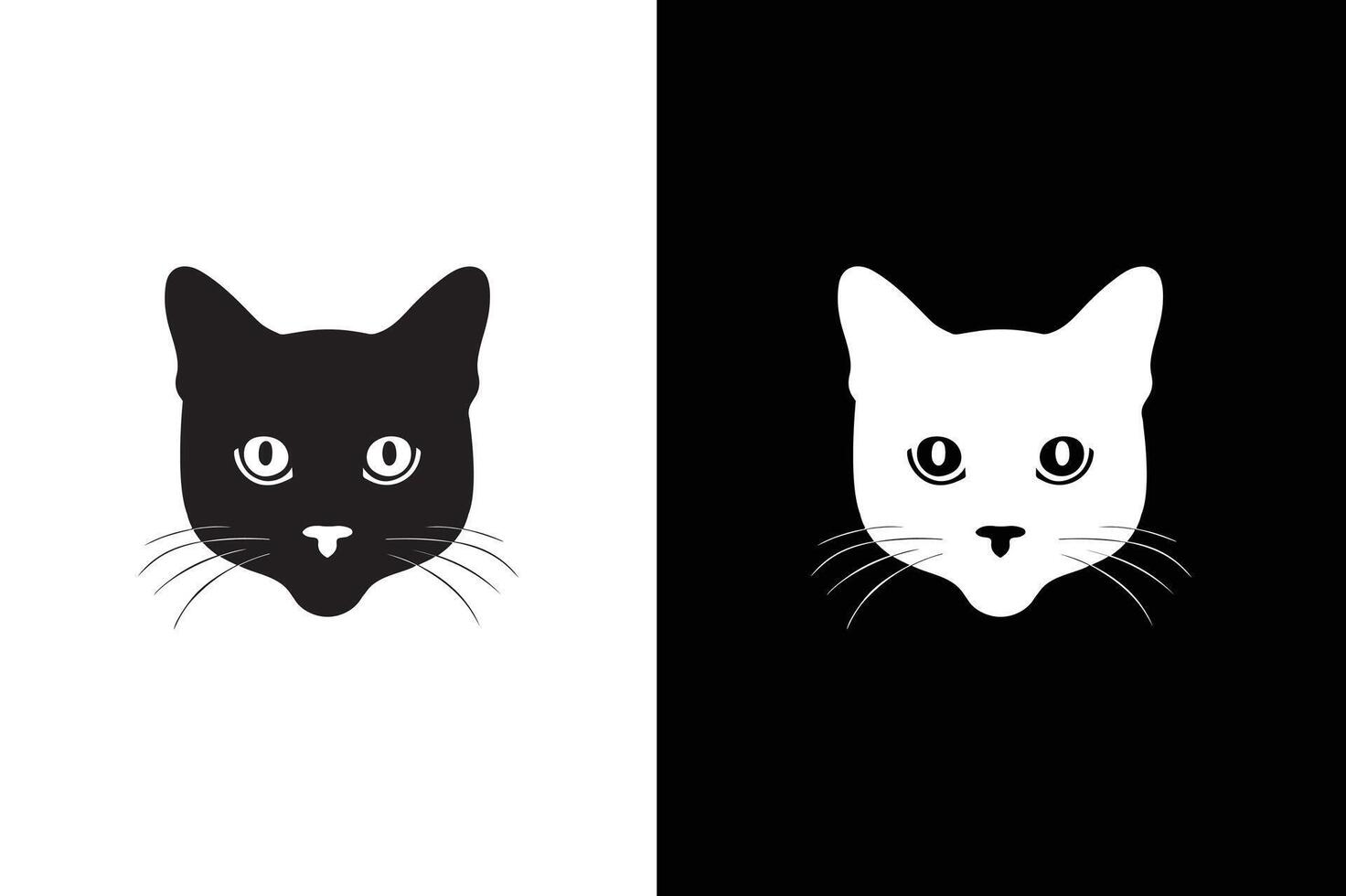 Cat icon silhouette . Silhouette of cat on white black vector