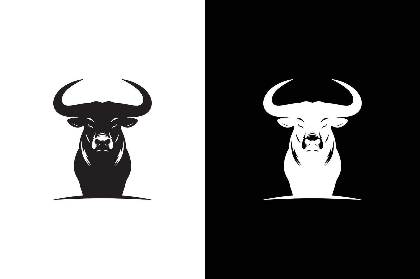 Bull and cow icon silhouette illustration. Bull silhouette icon. strength and perseverance symbol. image of animal. vector