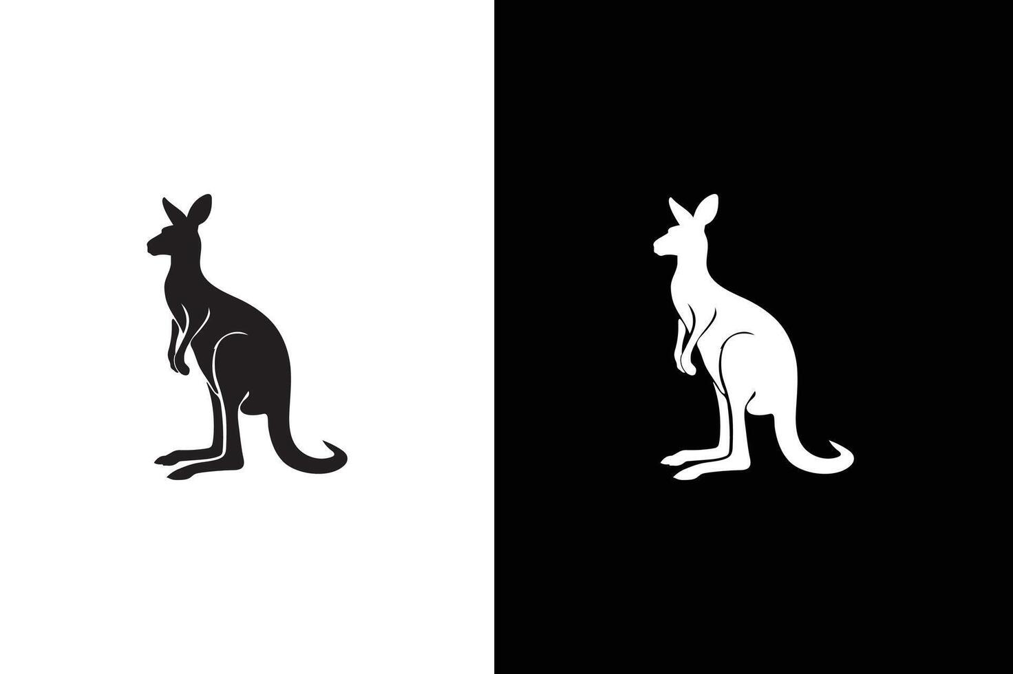 Kangaroo icon silhouette Illustration white black background. vector